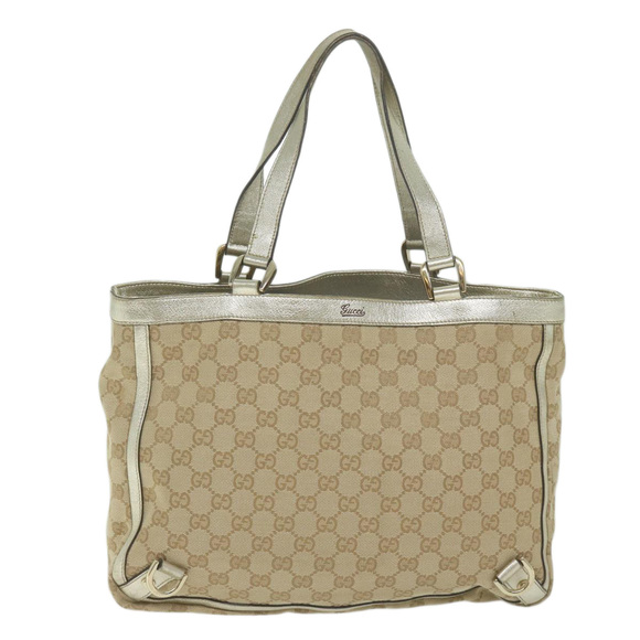 GUCCI GG Canvas Hand Bag Beige Gold Tone 170004 Auth ep2669 - Picture 13 of 16